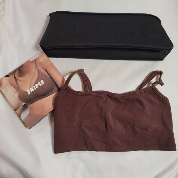 Skims Scoop Neck Bralette Cocoa Size Large/Xlarge - Picture 2 of 9